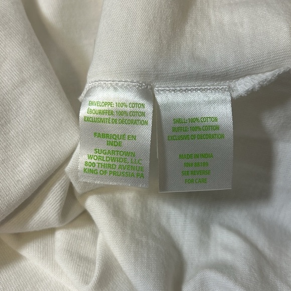 Lilly Pulitzer Brentwood White Off The Shoulder Top Relaxed Fit Sz XS - Picture 7 of 9